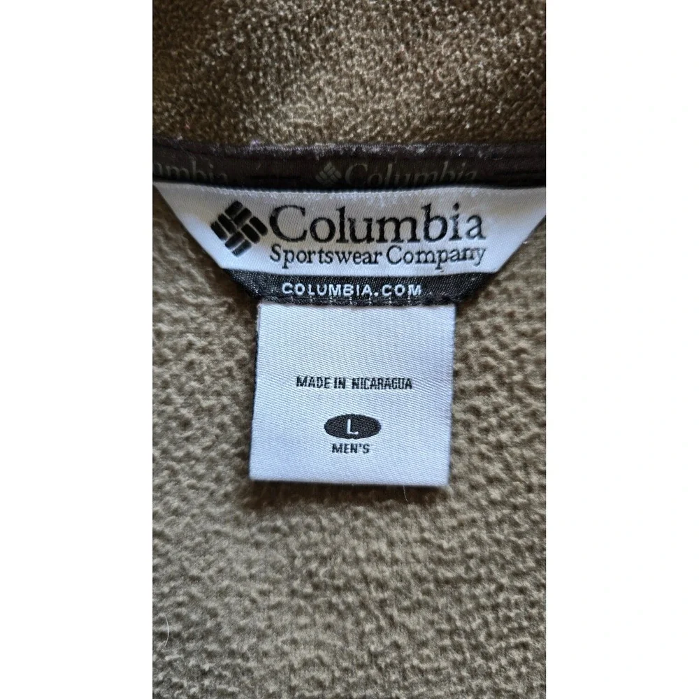 Columbia Mens Full‎ Zip Fleece Jacket Gray Colorblock Outdoor Coat Size Large